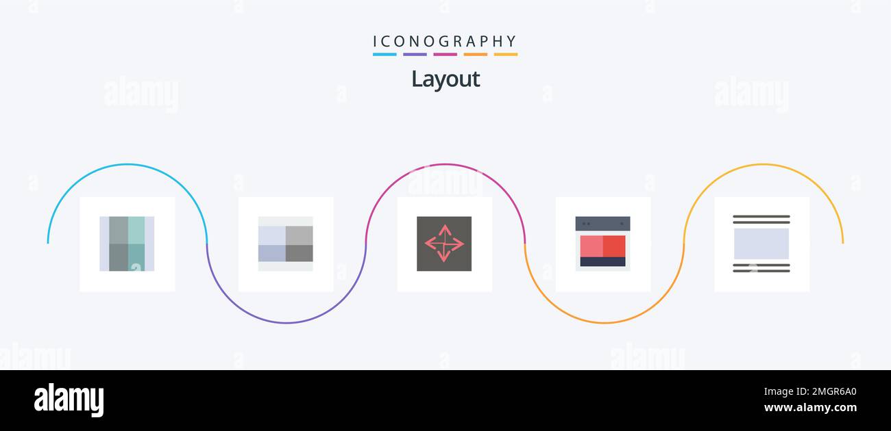 Layout Flat 5 Icon Pack Including layout. cover. browser. website. site