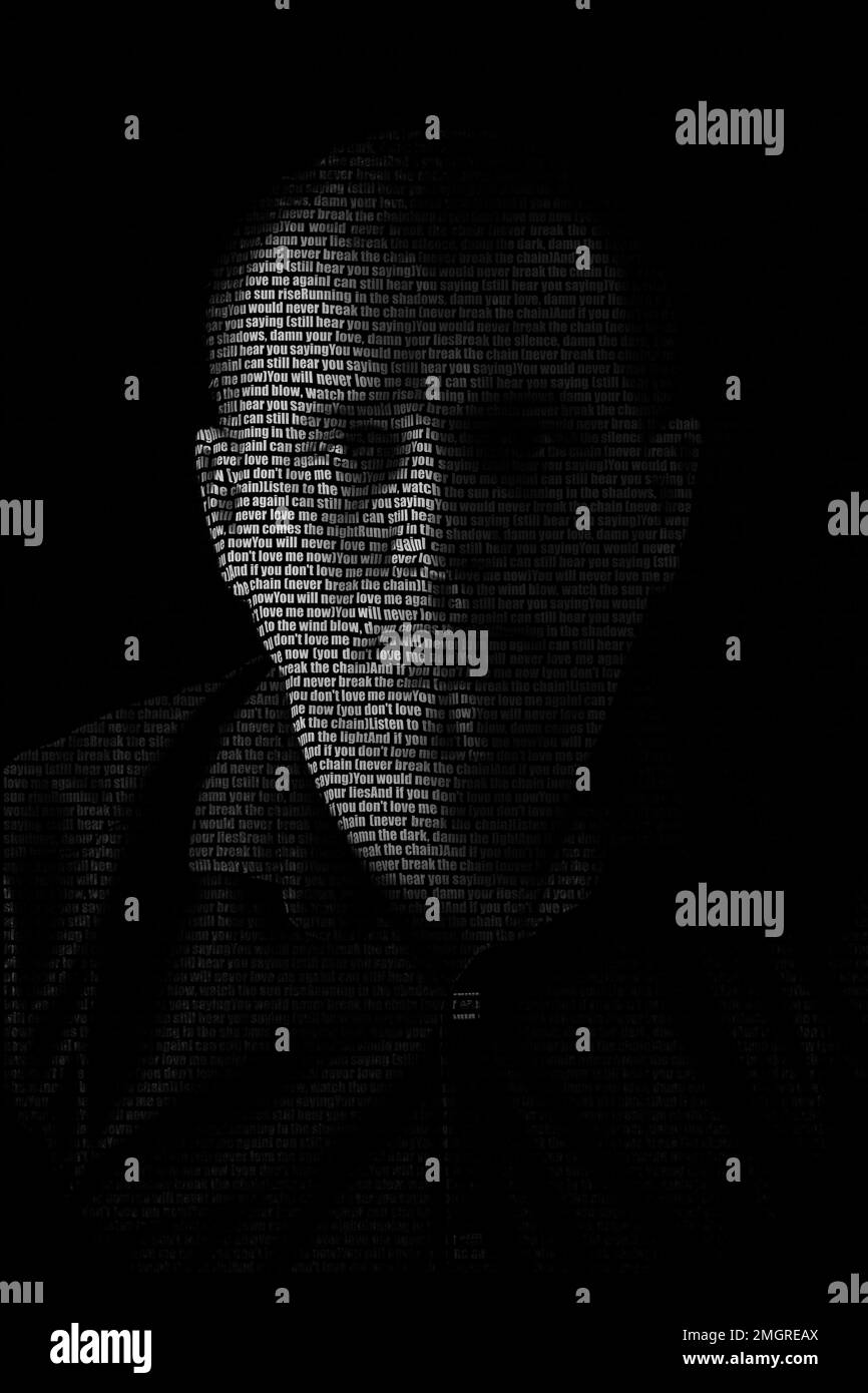 Black and white photo of a man with letters stock photo alamy