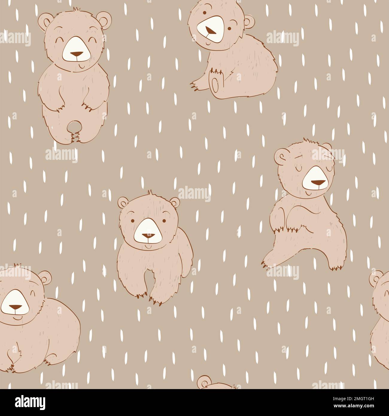 Vector cute seamless pattern with cartoon bears Stock Vector Image ...