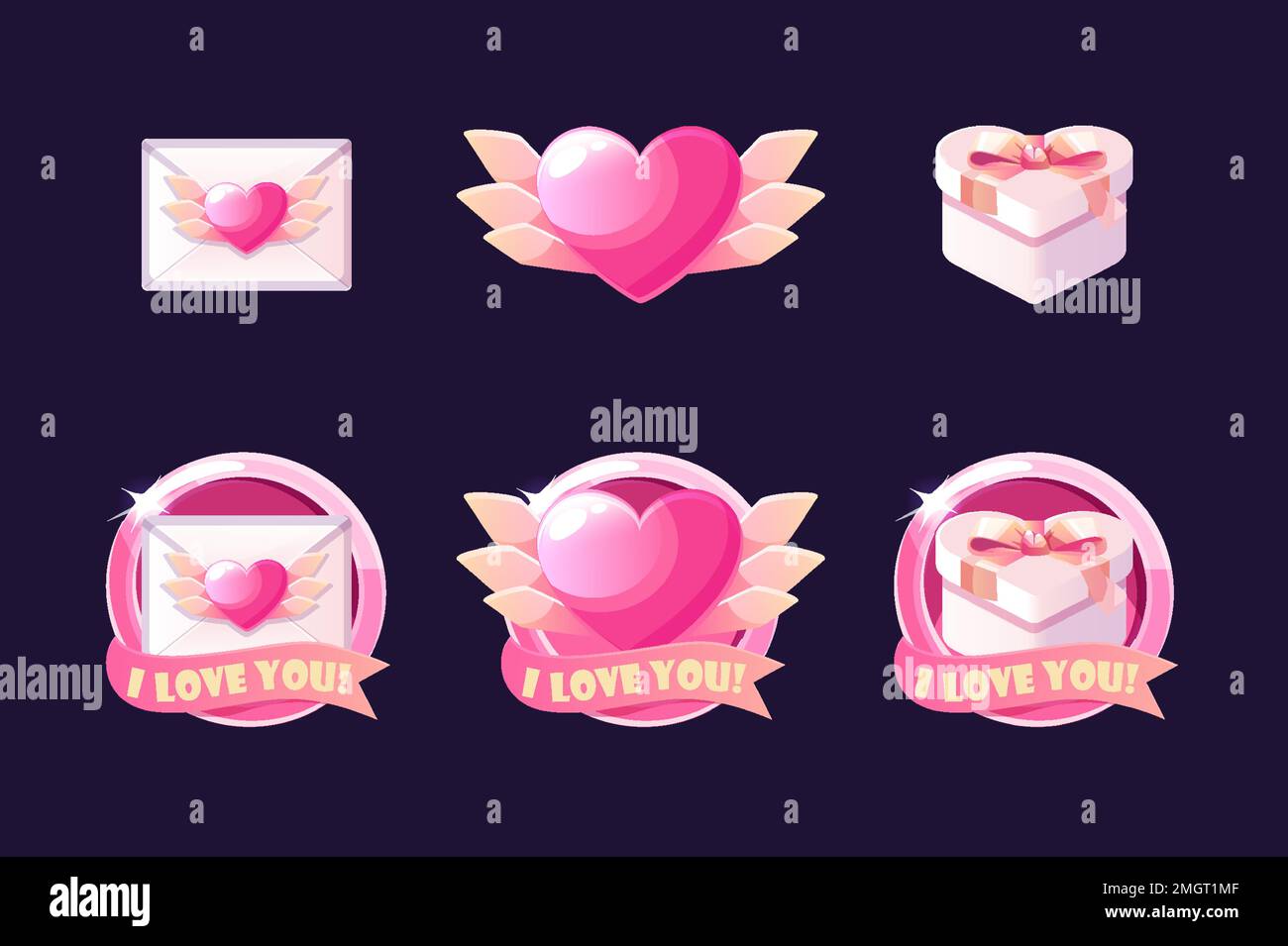 Vector set of Valentine icons Stock Vector Image & Art - Alamy