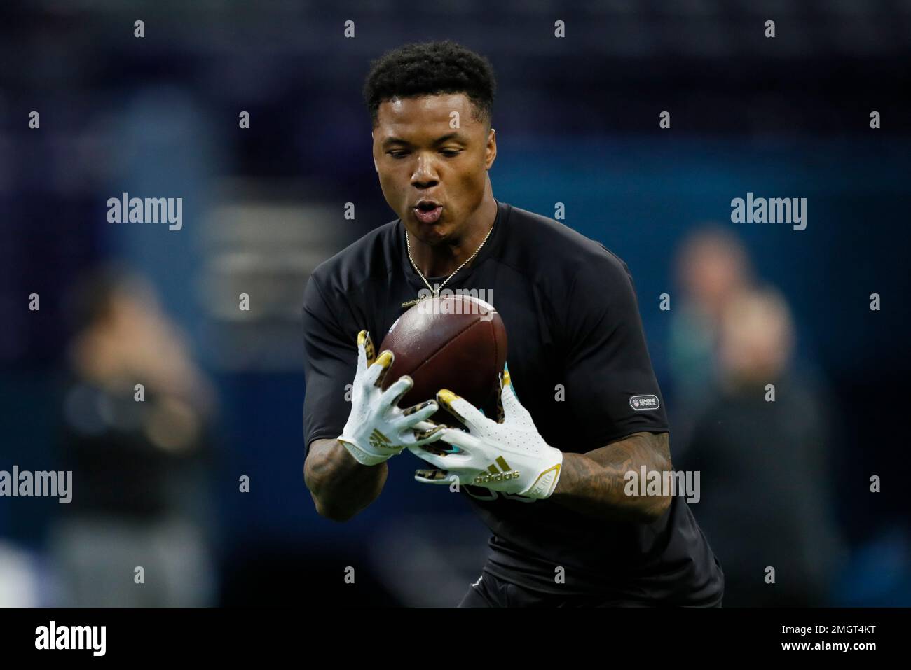 Nebraska defensive back Lamar Jackson runs a drill at the NFL football