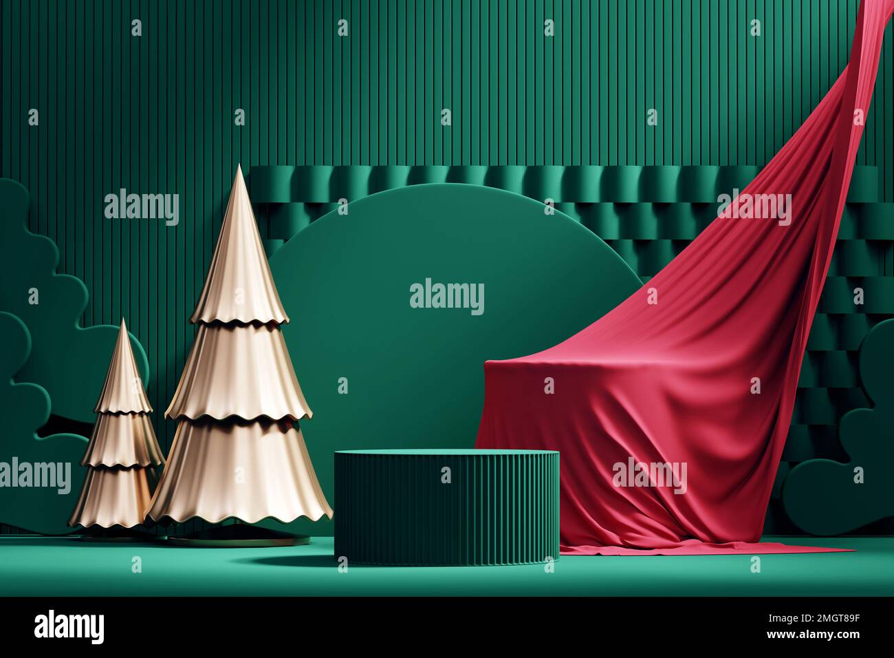 Merry Christmas event product display podium with decoration background ...