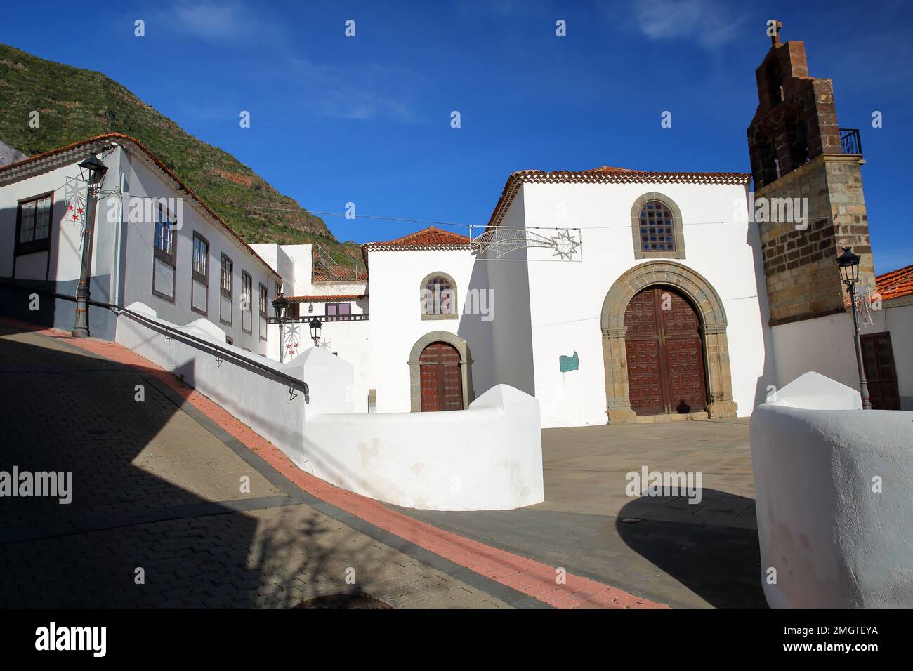The monastic church of the Dominican monastery (El Convento de Santo Domingo) in Hermigua, La Gomera, Canary Islands, Spain Stock Photo