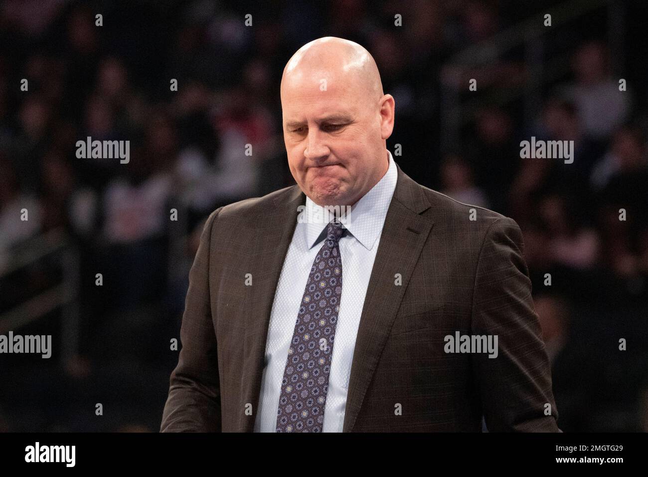 Chicago Bulls head coach Jim Boylen prepares for a team timeout during the  first half of an NBA basketball game against the New York Knicks, Saturday,  Feb. 29, 2020 in New York. (