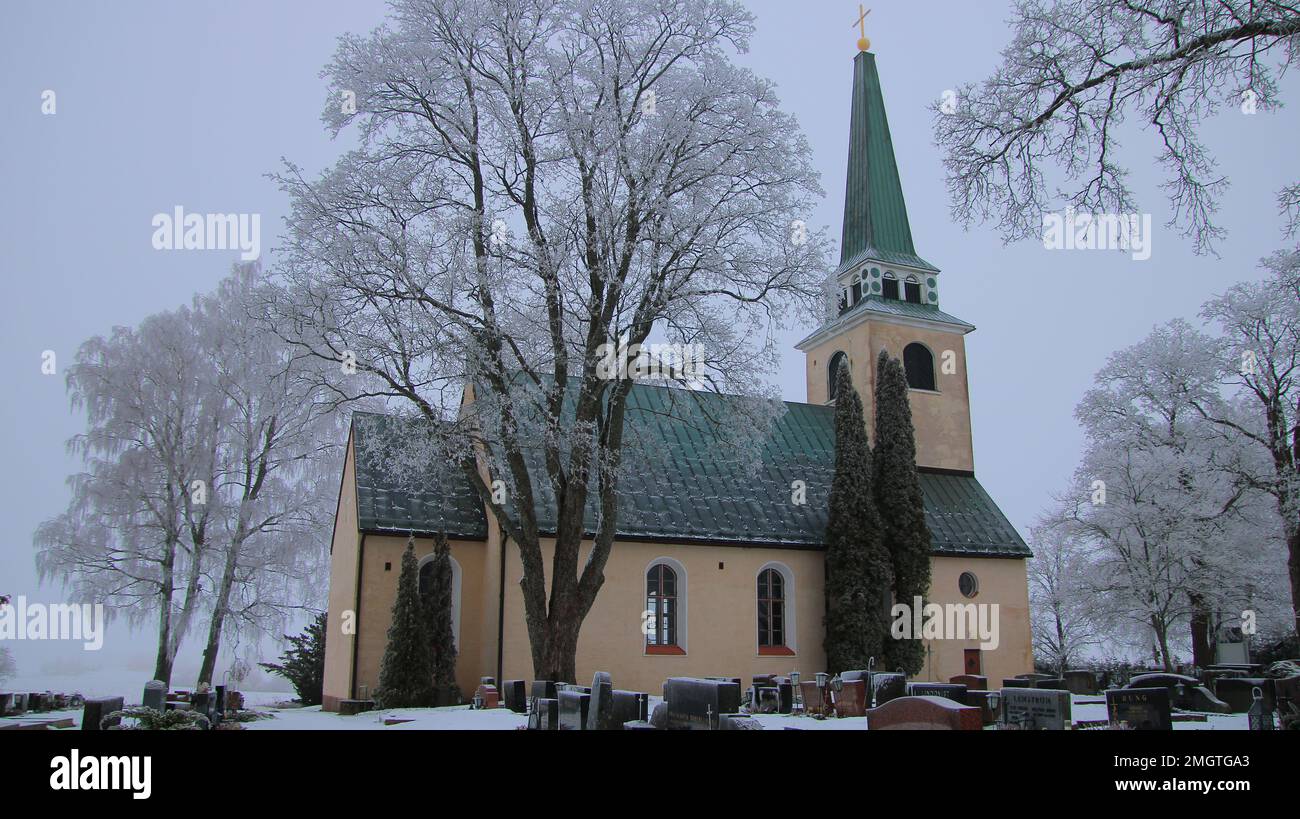 Degerbyn kirkko, Bertel Liljequist 1932, Inkoo Stock Photo
