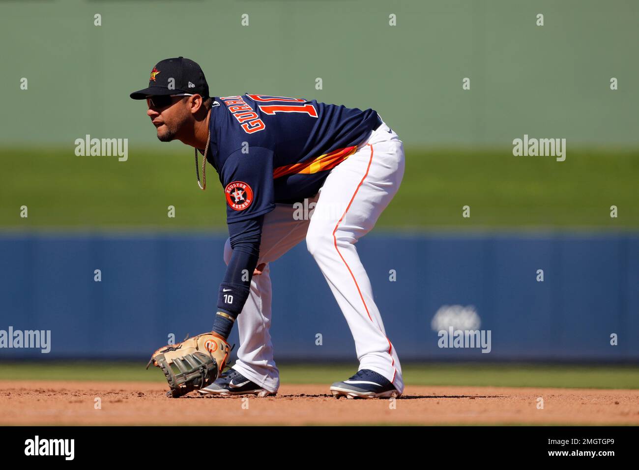 Houston Astros first baseman Yuli Gurriel takes up his position during