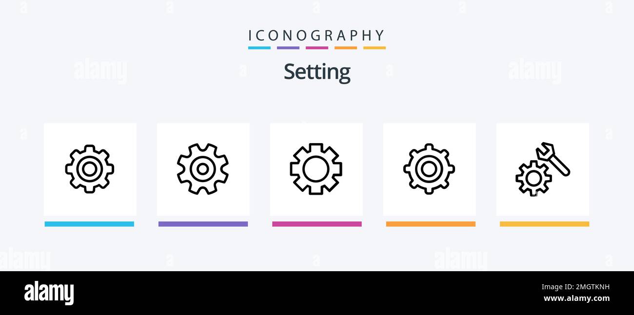 Setting Line 5 Icon Pack Including wheel. gear. universal. wheel. gear ...