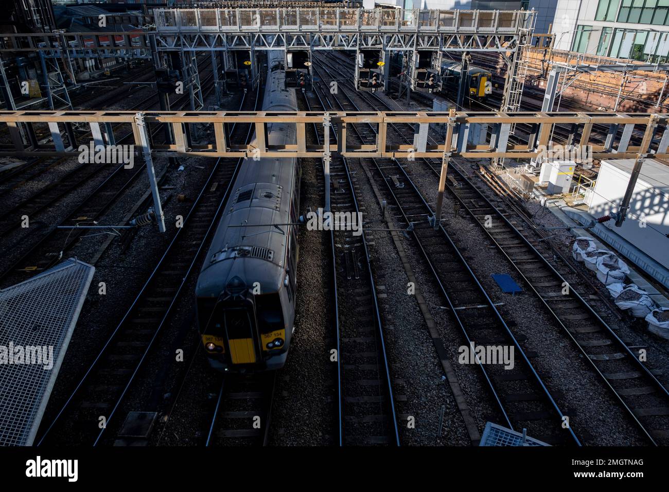 Railway lines approaching Paddington station on 9th January 2023 in