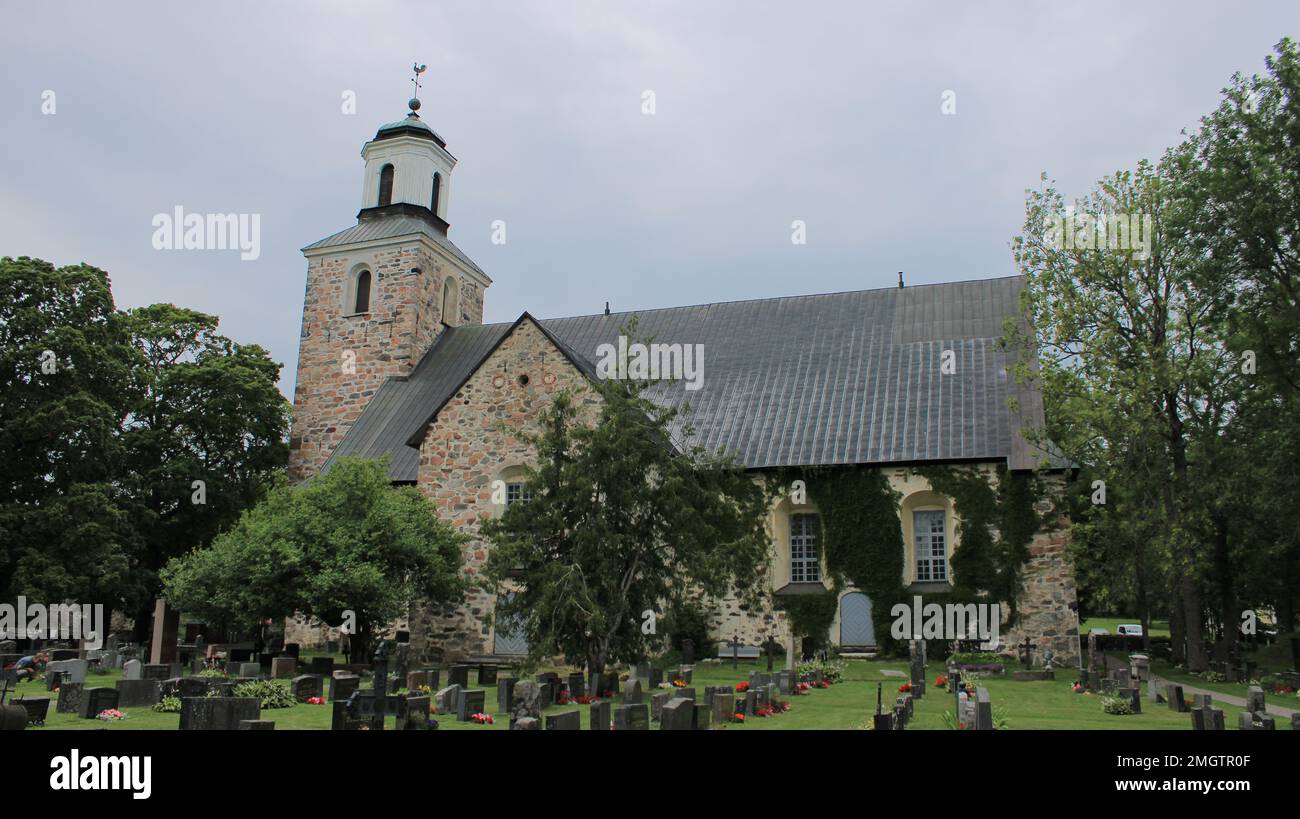 Kemiön kirkko, 1469, Kemiönsaari Stock Photo