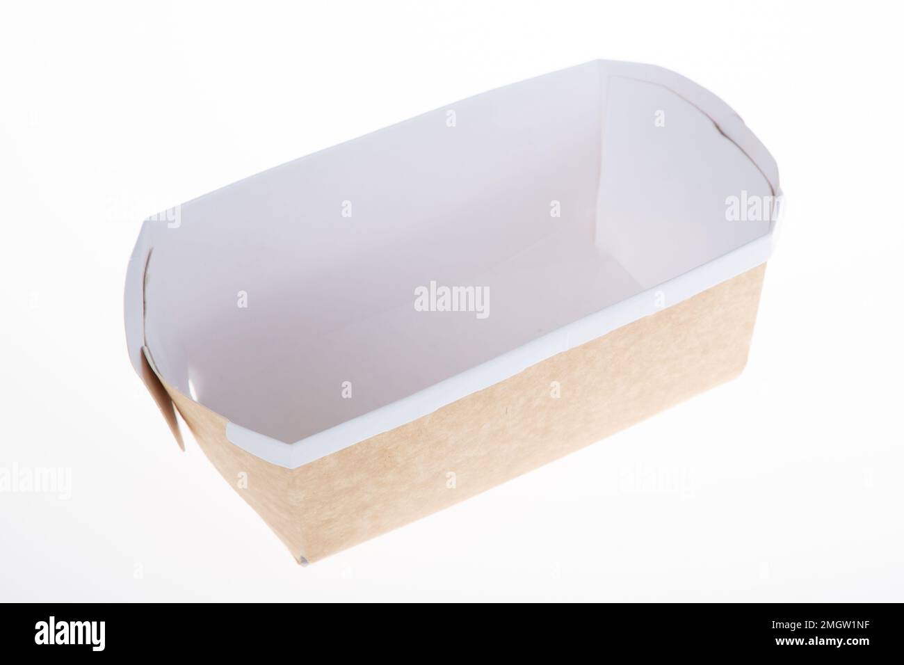 Brown cardboard packaging and white interior to put food to take away