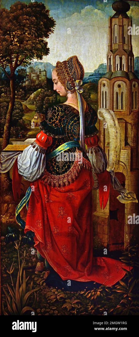 Saint Barbara 1510-1520 Master of Frankfurt 16th Century Antwerp artist Belgian, Belgium, Flemish, Stock Photo