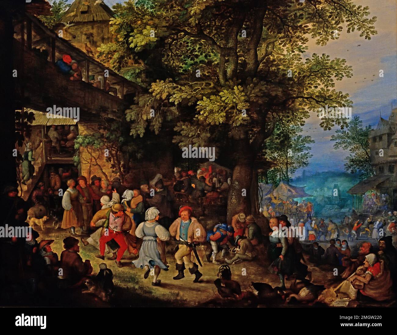 Peasants Dancing outside a Bohemian Inn 1610 Roelant Savery 1576-1639 Flemish Belgian Belgium Stock Photo