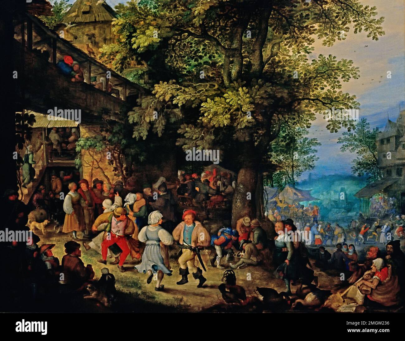Peasants Dancing outside a Bohemian Inn 1610 Roelant Savery 1576-1639 Flemish Belgian Belgium Stock Photo