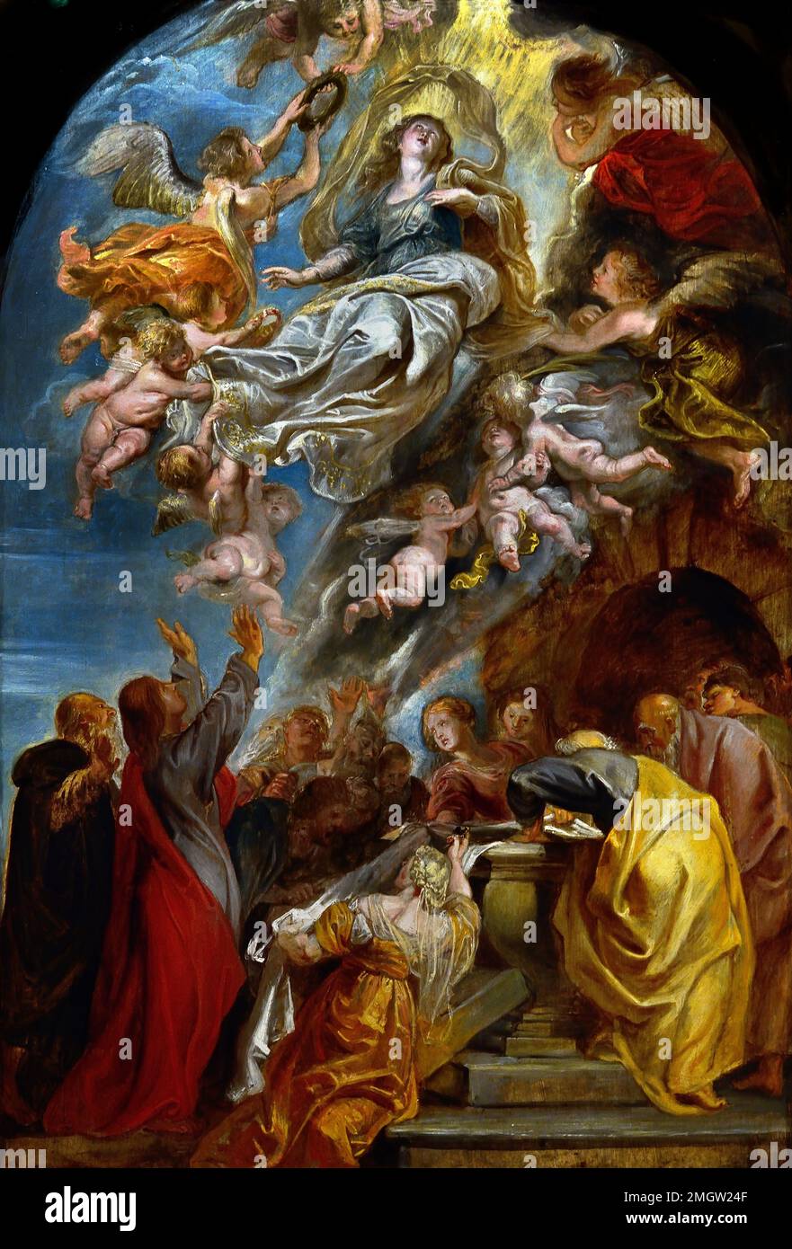 'Modello' for the Ascension of the Virgin  1622-1625 by PETER PAUL RUBENS (1577-1640) Flemish Belgian Belgium Stock Photo
