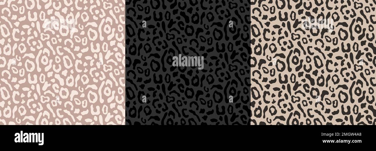 Black panther, leopard skin seamless pattern set Stock Vector Image ...
