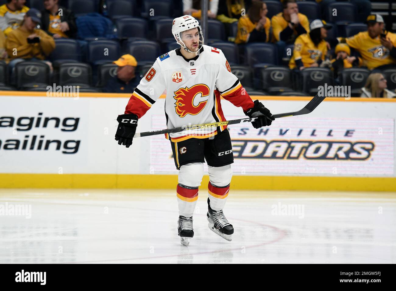 Calgary Flames' Andrew Mangiapane plays during an NHL hockey game, Tuesday,  Nov. 16, 2021, in Philadelphia. (AP Photo/Matt Slocum Stock Photo - Alamy