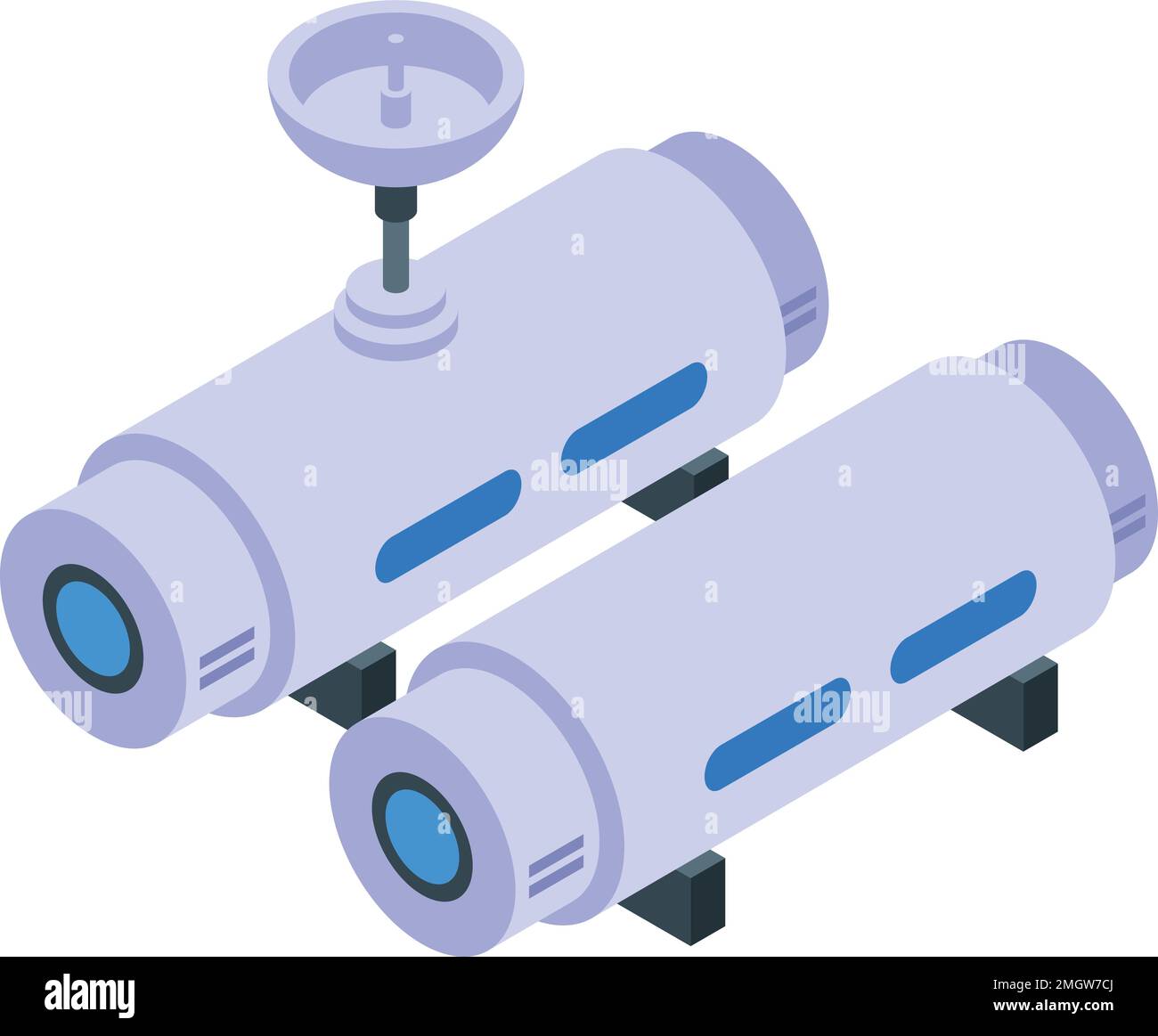 Mars colonization icon isometric vector. Space base. Future colony Stock Vector
