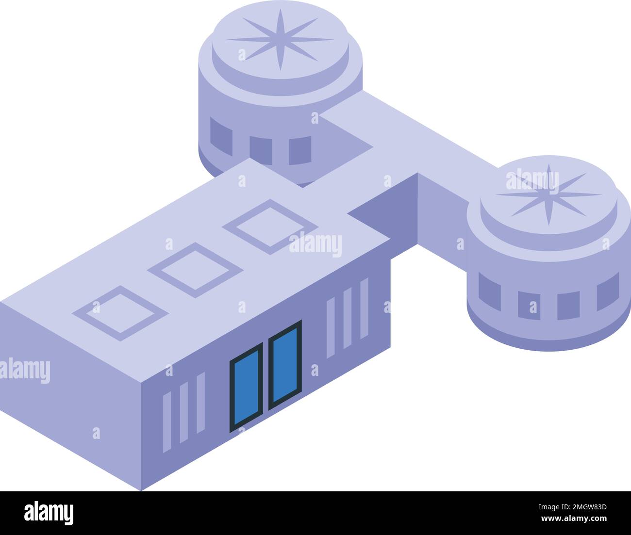 Planet base icon isometric vector. Space colonization. Future colony Stock Vector