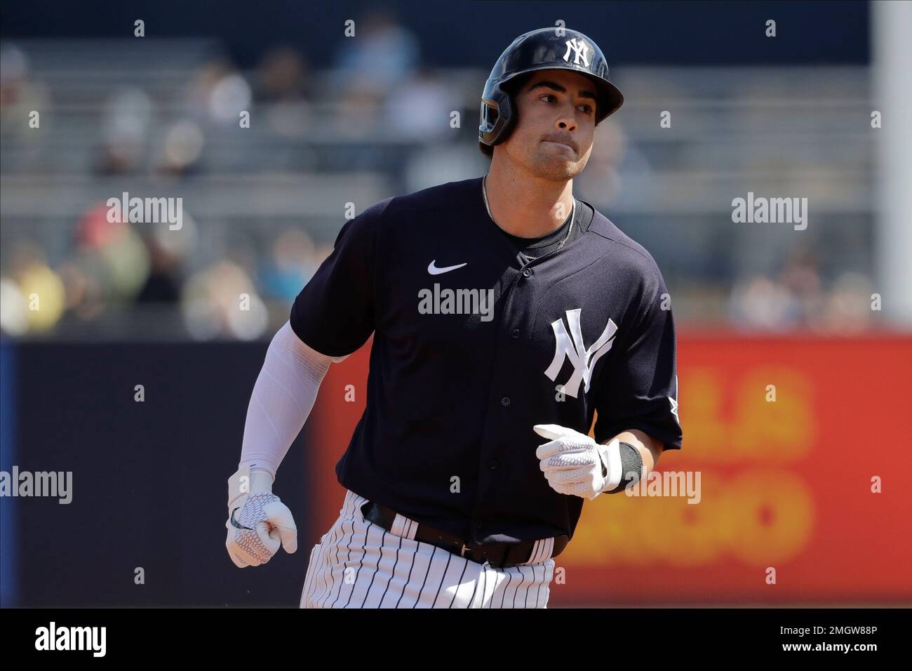 New York Yankees' Tyler Wade runs the bases after hitting a two-run ...