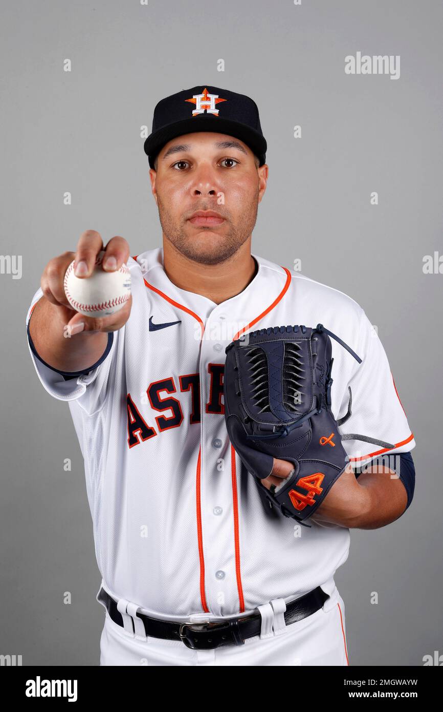 Andre Scrubb of the Houston Astros pitches in the ninth inning News  Photo - Getty Images