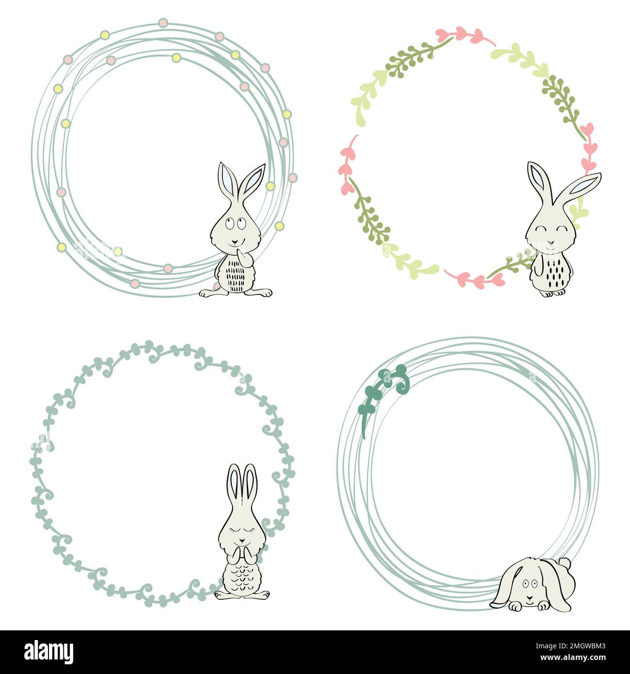 Gambar Frame Rabbit Hand drawn frames Stock Vector Images - Alamy