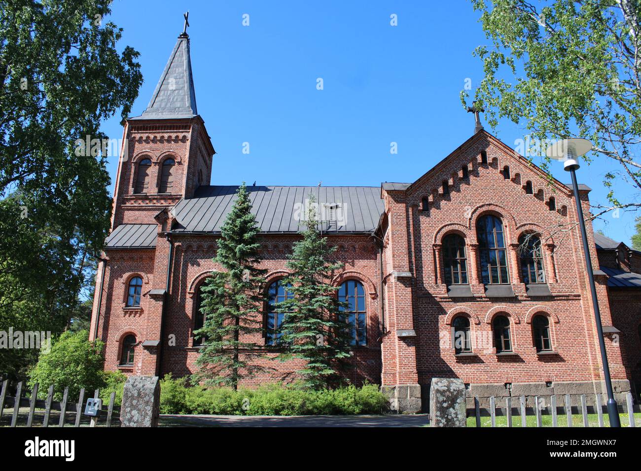 Miehikkälän kirkko, Ludvig Isak Lindqvist 1881, Miehikkälä Stock Photo