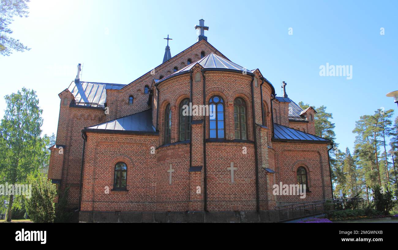 Miehikkälän kirkko, Ludvig Isak Lindqvist 1881, Miehikkälä Stock Photo