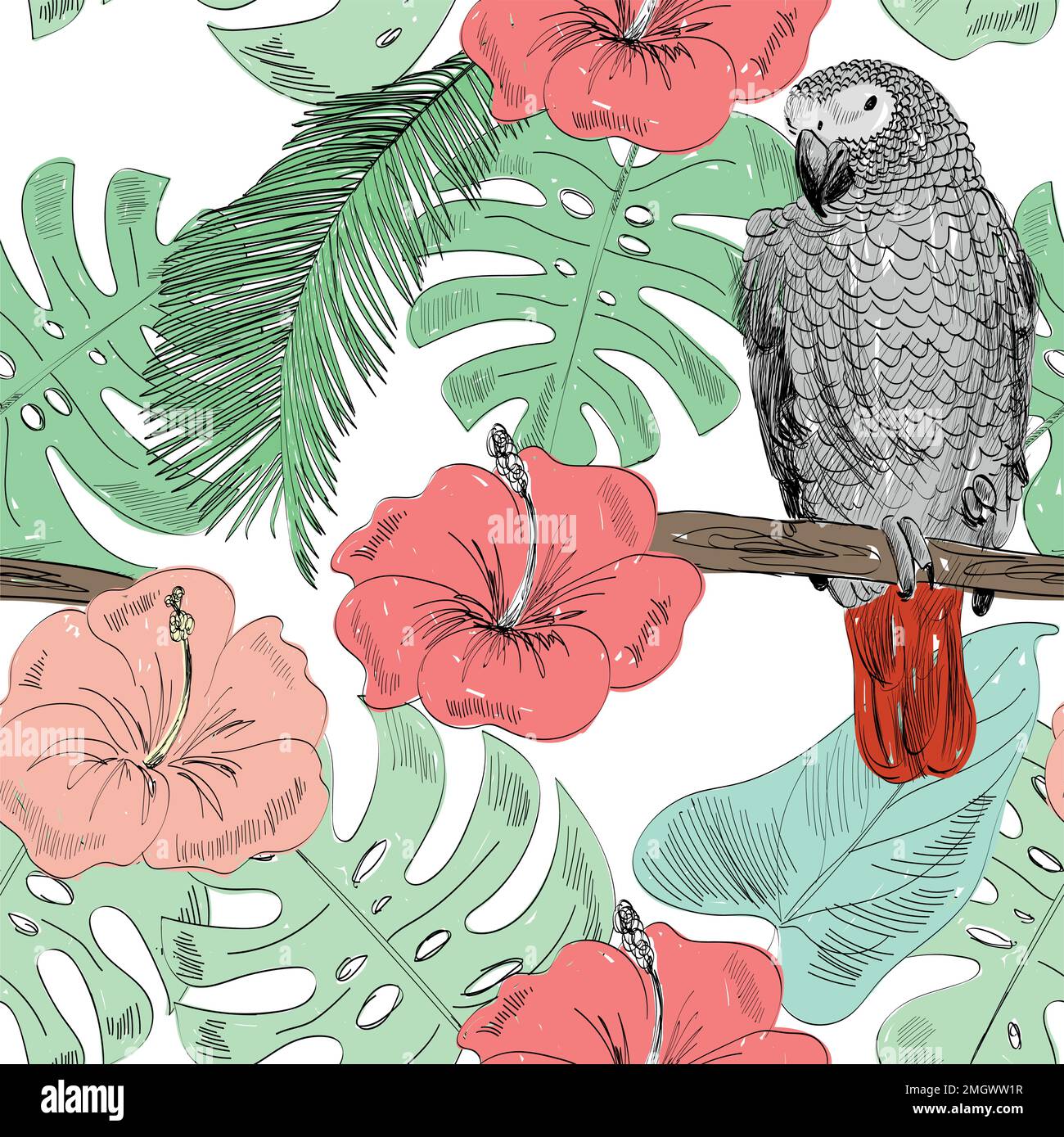 Tropical seamless pattern Stock Vector Image & Art - Alamy