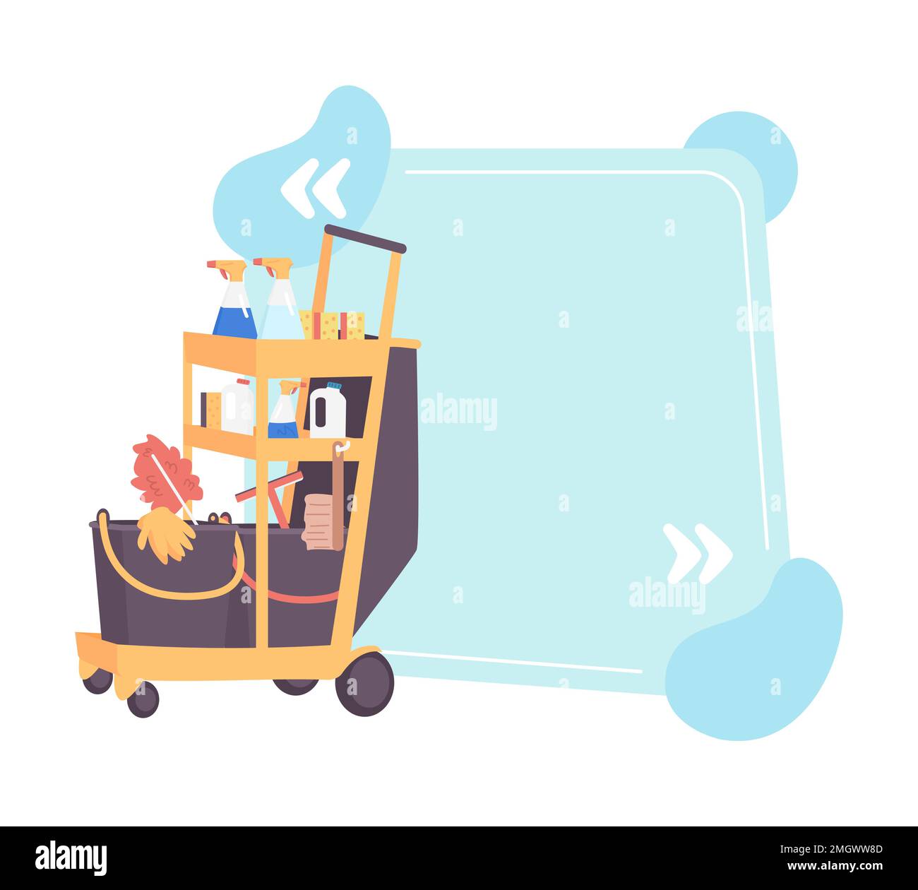 Housekeeping cart quote textbox with flat object Stock Vector Image & Art Alamy