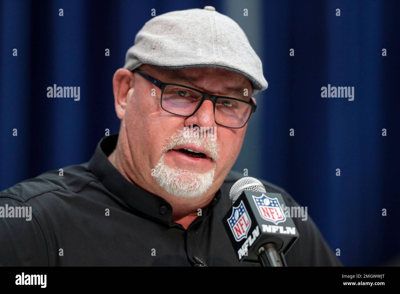 Tampa Bay Buccaneers head coach Bruce Arians speaks during a press ...
