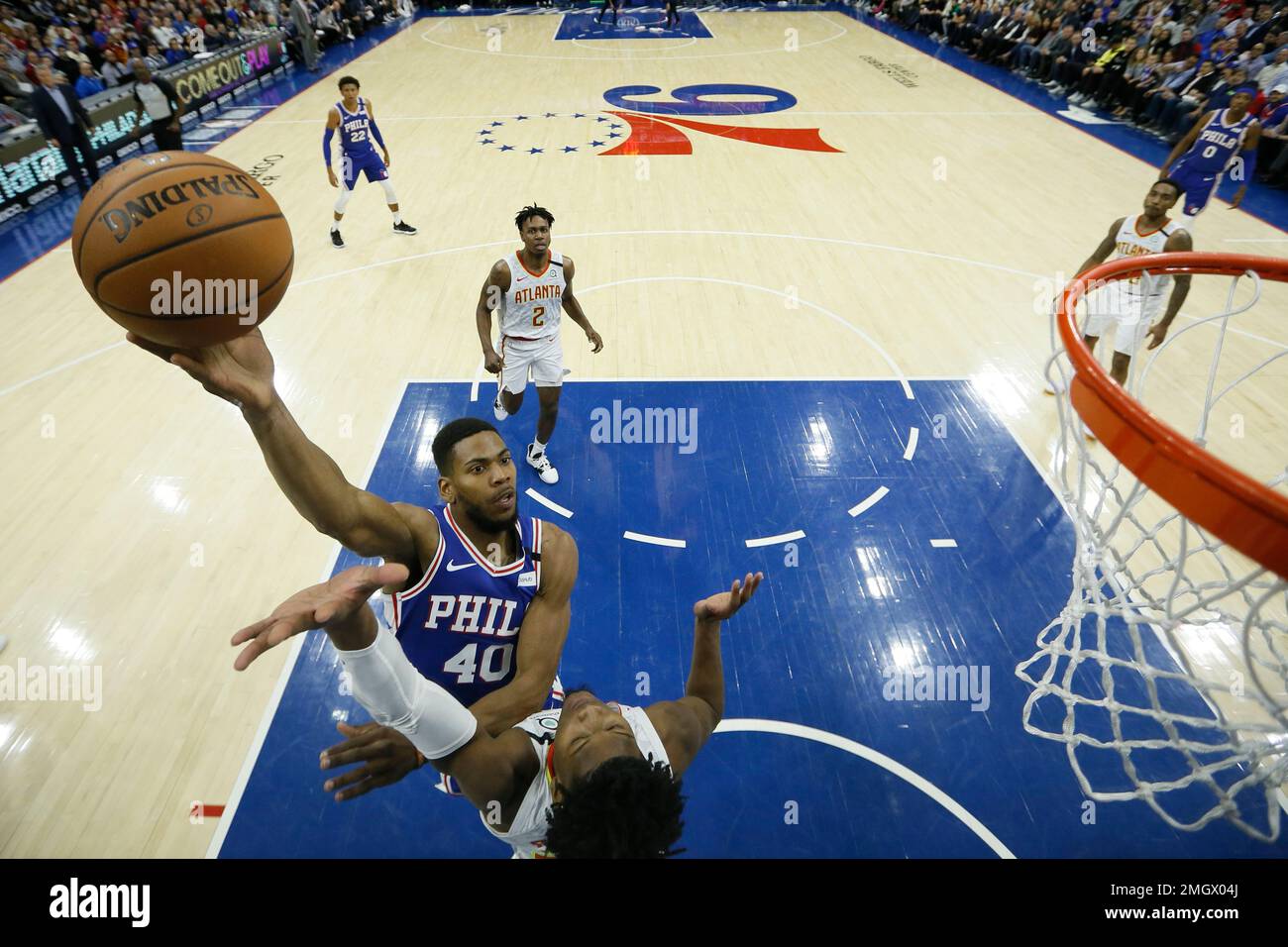 Philadelphia 76ers' Glenn Robinson III plays during an NBA basketball