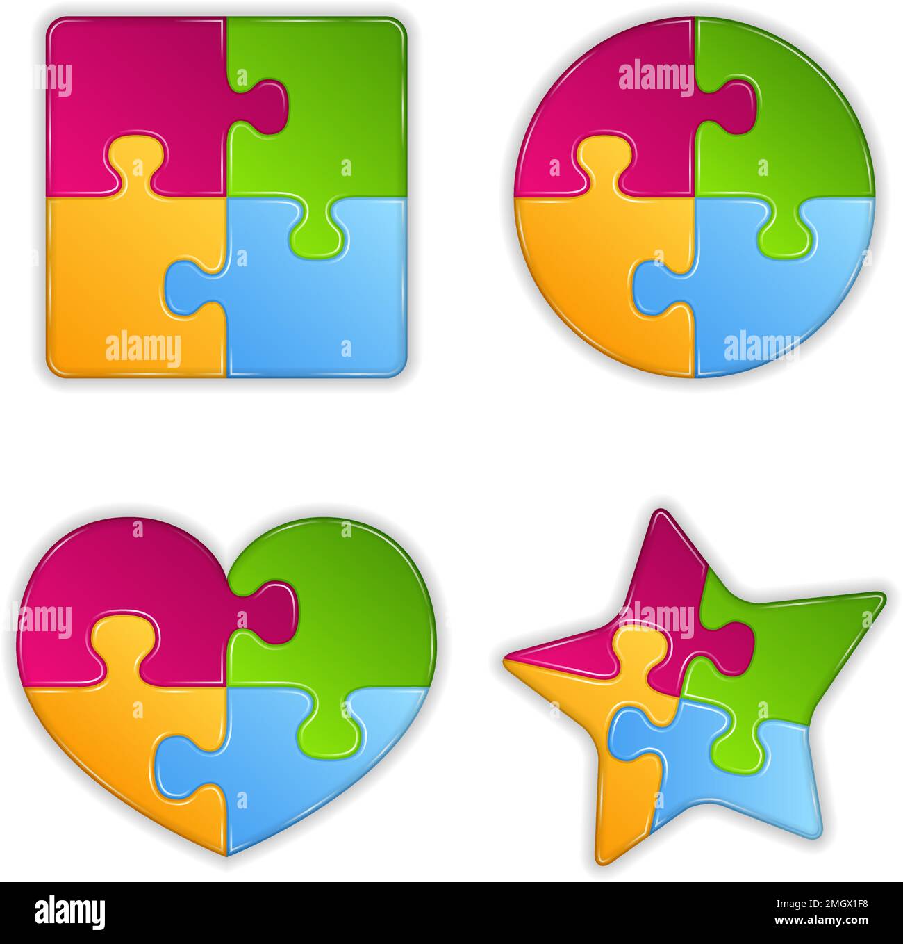 Abstract puzzle objects, design elements for your logo, vector eps10 illustration Stock Vector
