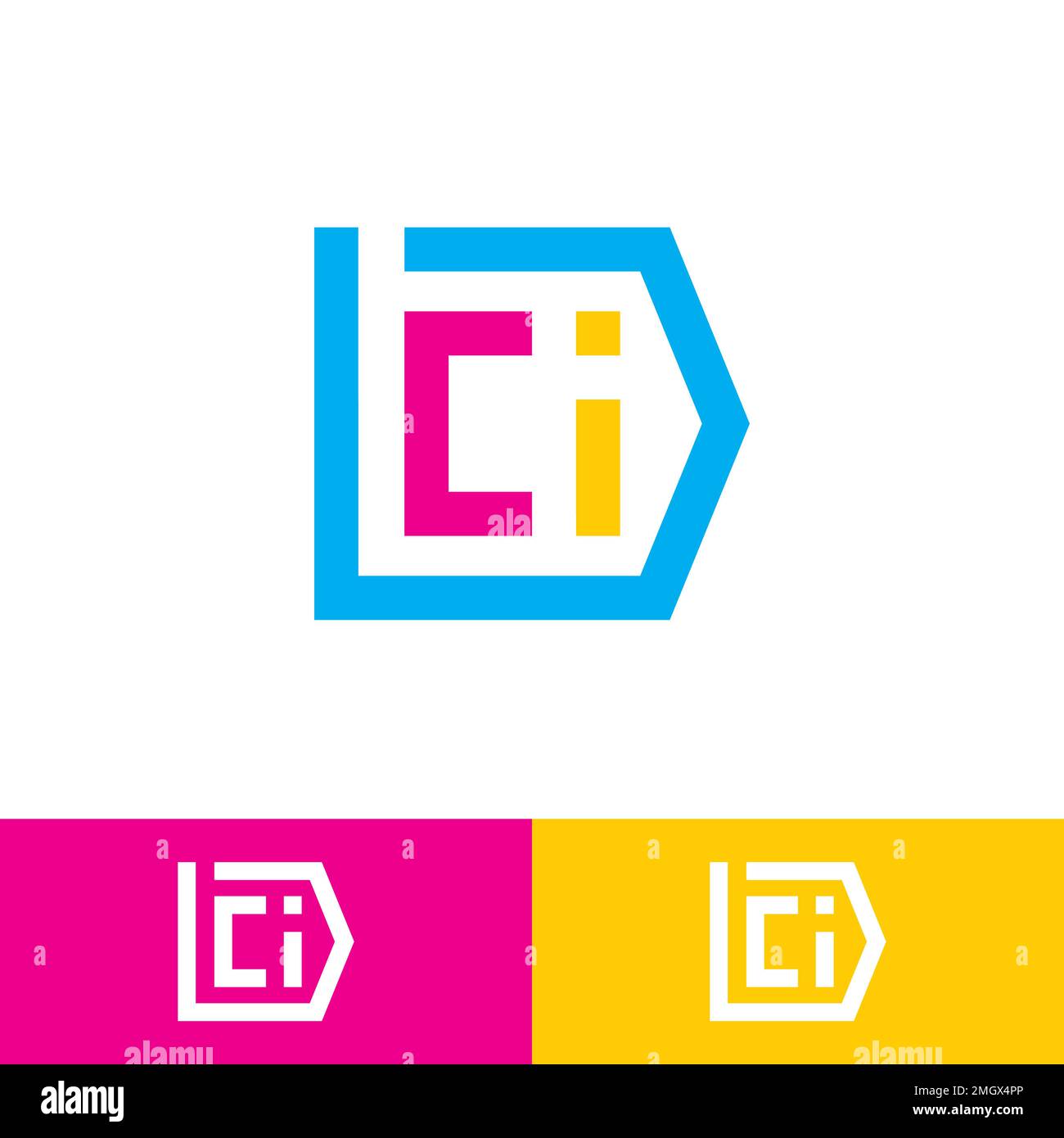 letter abbreviation logo template with a simple style and easy to apply in various media, ector eps format Stock Vector