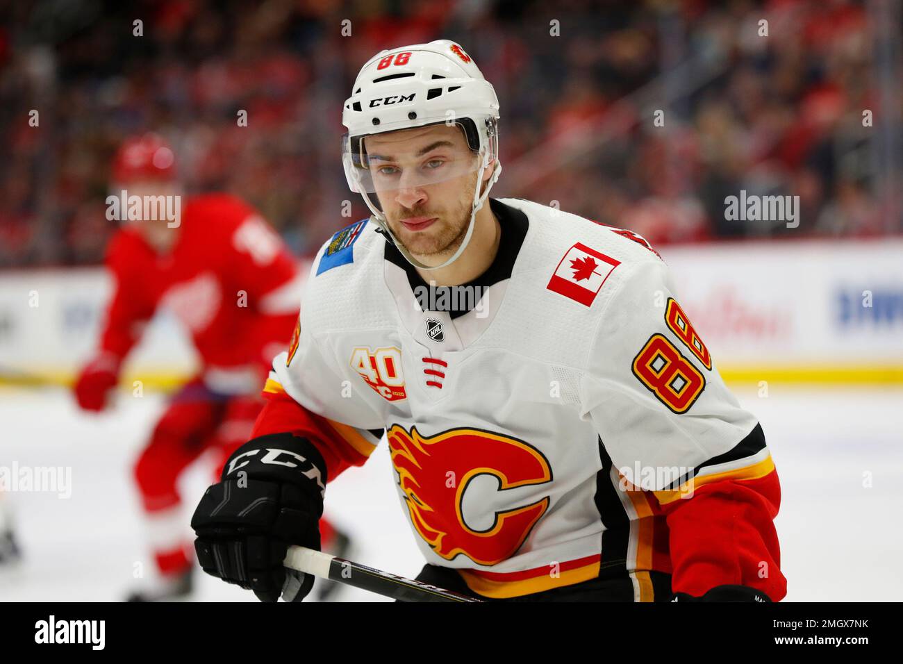 Calgary Flames' Andrew Mangiapane plays during an NHL hockey game