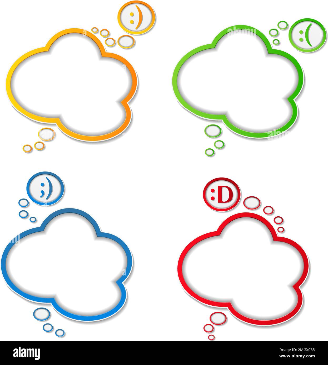 Speech bubbles with smiles, vector eps10 illustration Stock Vector ...
