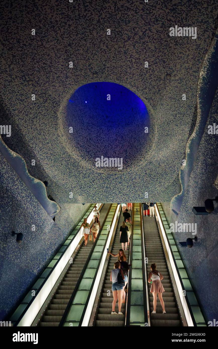 Naples, Italy - 12.06.2022: Toledo metro station. Stock Photo