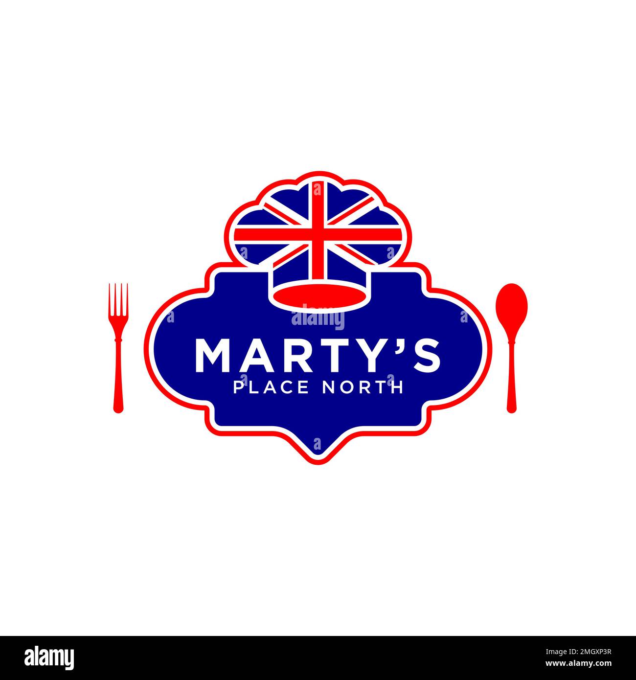 english restaurant logo template, suitable for restaurants and the like vector eps format Stock Vector