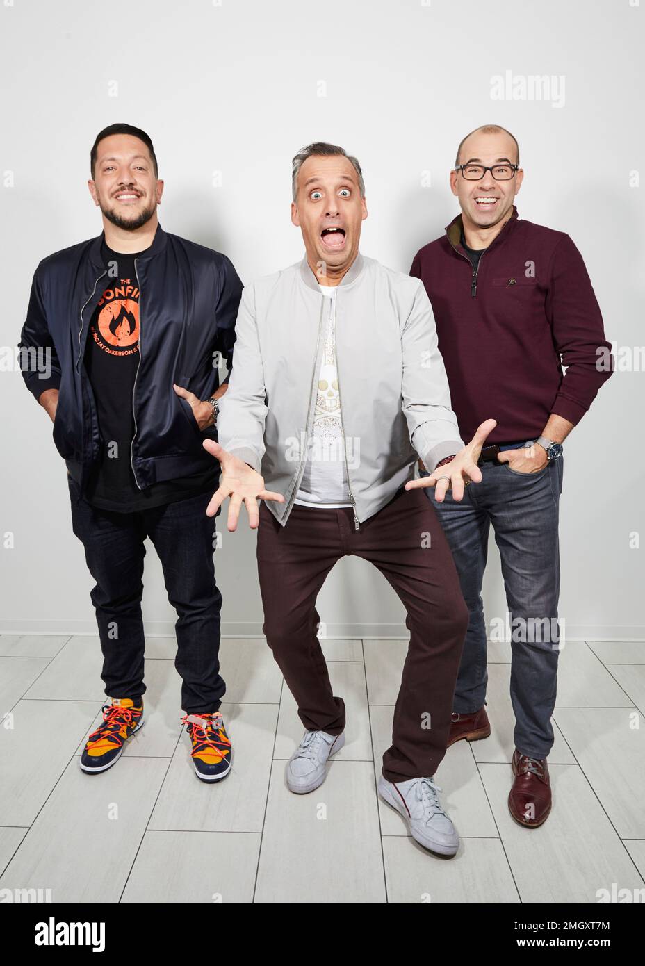 The Impractical Jokers, Sal Vulcano, from left, Joseph Gatto, and James Murray, pose for a