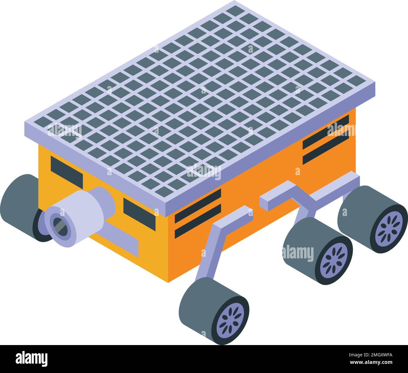 Rover icon isometric vector. Mars base. Universe station Stock Vector