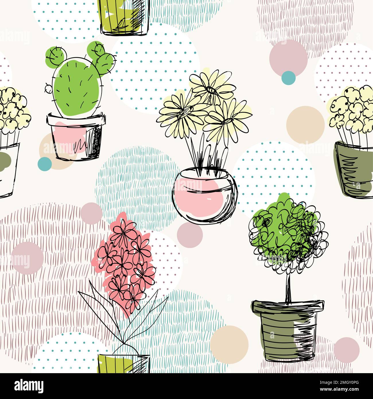 seamless pattern with plants Stock Vector Image & Art - Alamy