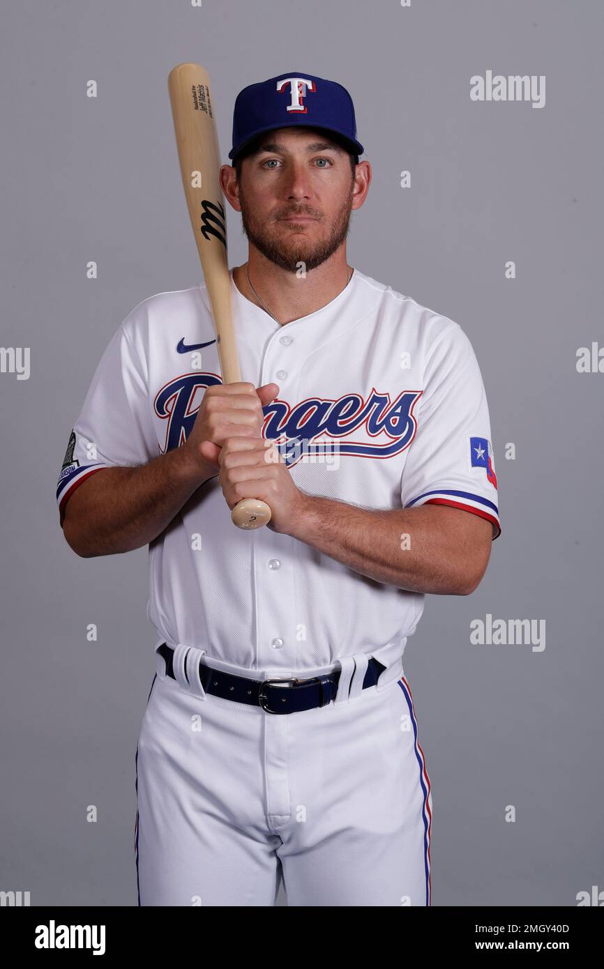 This is a 2020 photo of Jeff Mathis of the Texas Rangers baseball team ...