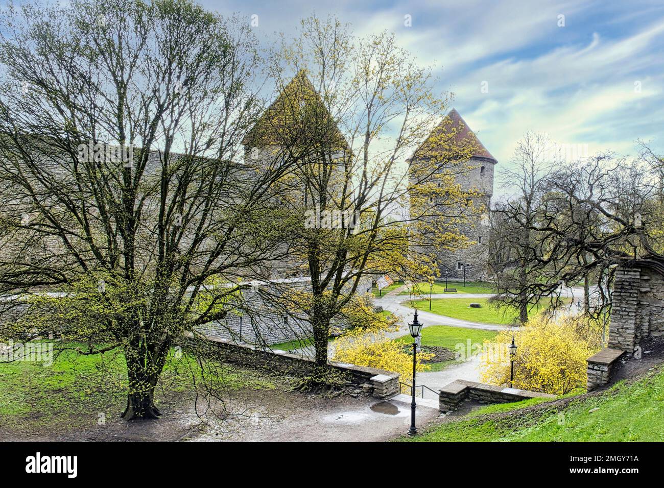 Peep into the Kitchen and  The Virgin's Towers  Tallinn Estonia Stock Photo