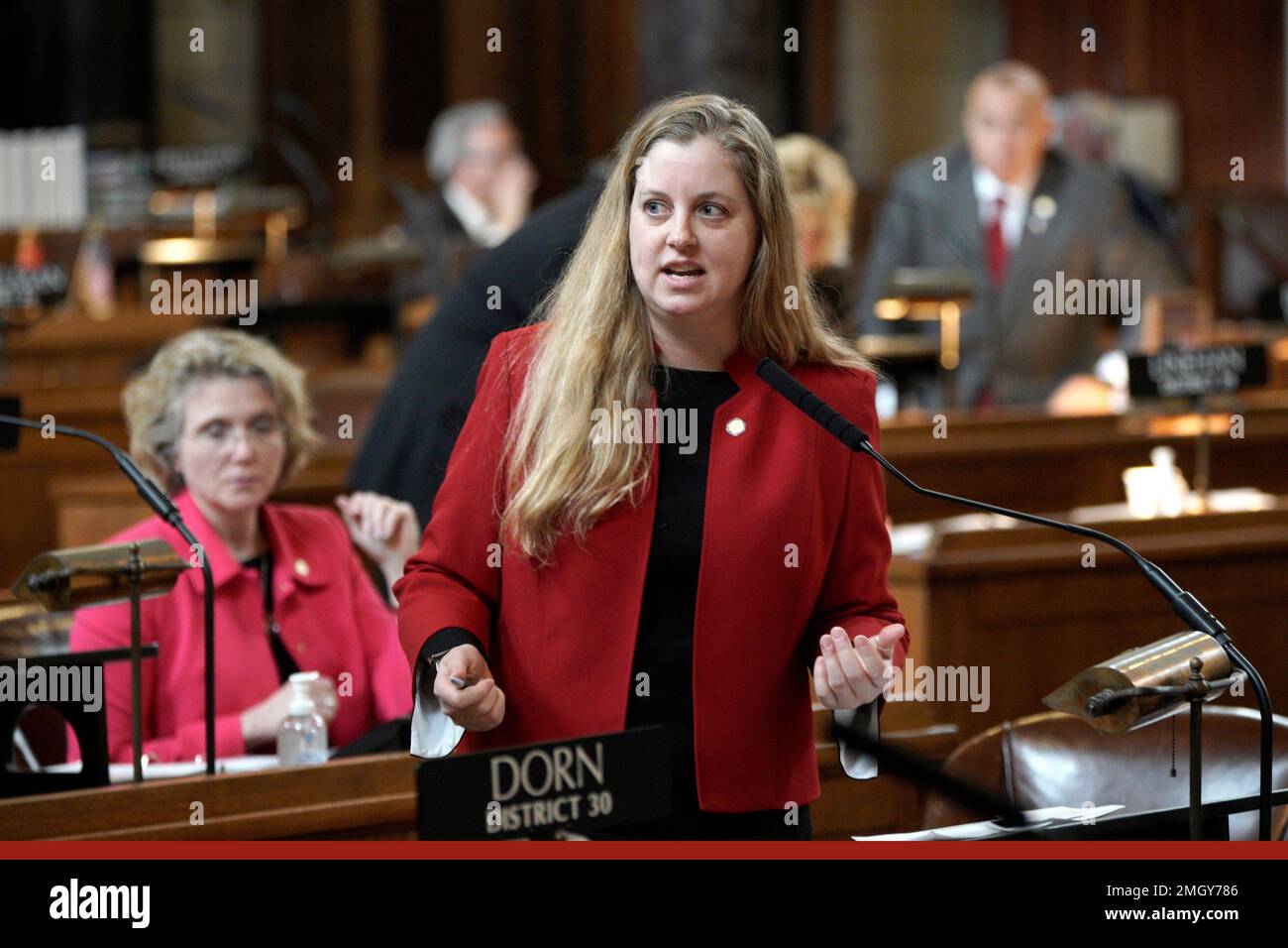 State Sen. Wendy DeBoer of Bennington speaks Wednesday, Feb. 19, 2020