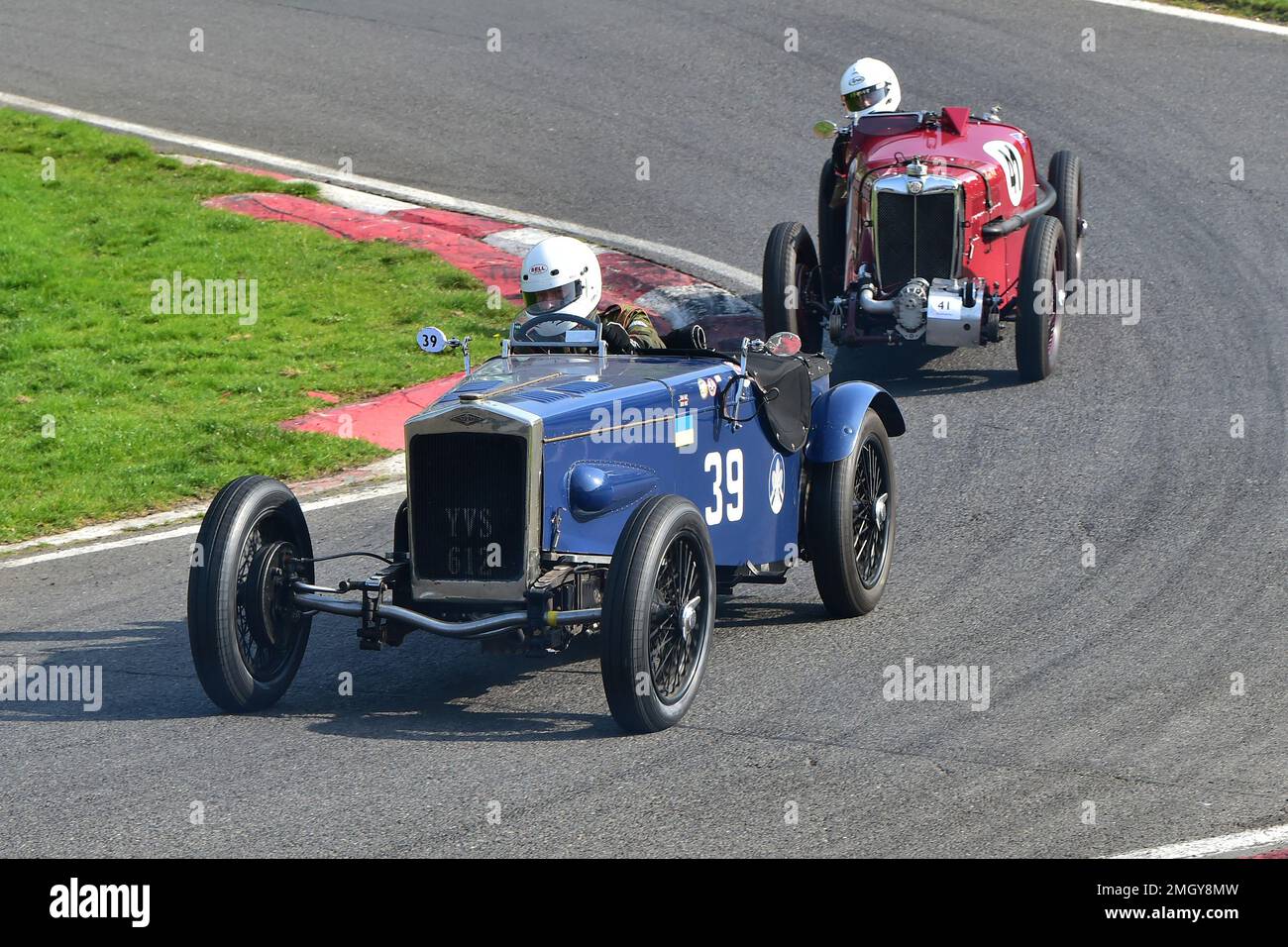 Paul Baker, Frazer Nash Sports, Charles Goddard, MG PA-PB, Len Thompson Memorial Trophy Race for VSCC Specials, fifteen minutes of racing, two broad c Stock Photo