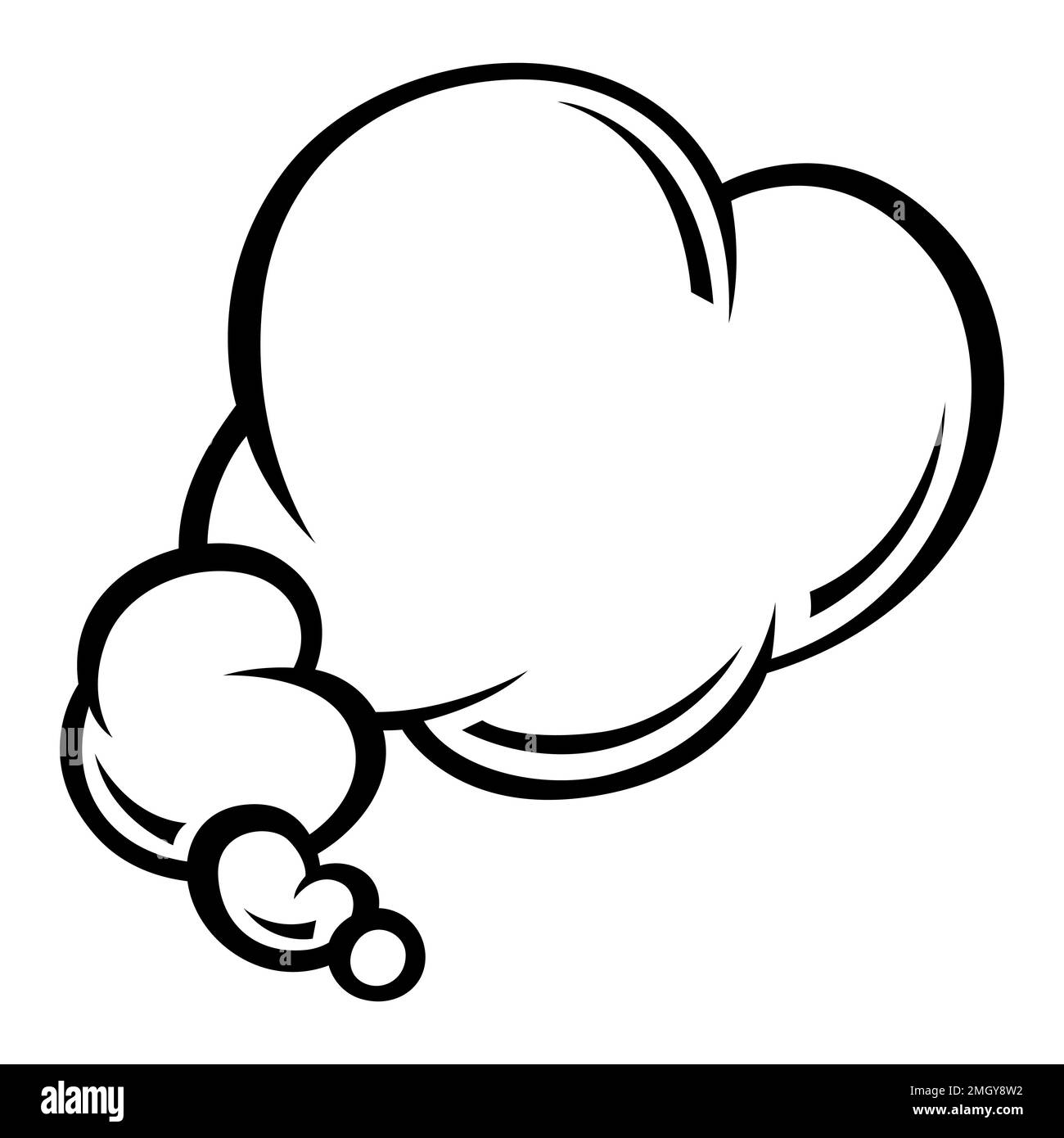 Illustration of comic think cloud. Cartoon pop art creative image Stock