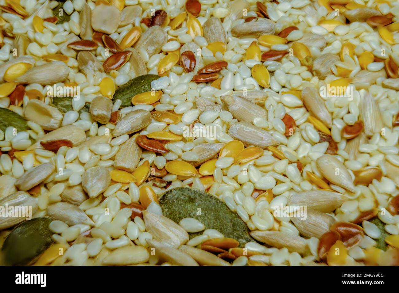 A mixture of many different seeds can be used in food and baking