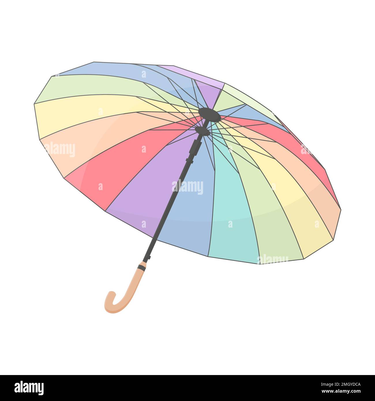Multicolored umbrella against the rain isolated Stock Vector