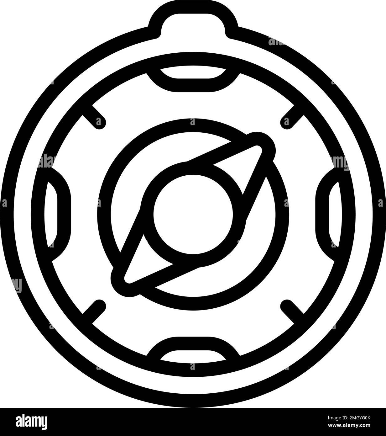 Compass key point icon outline vector. List check. Top keyhole Stock ...