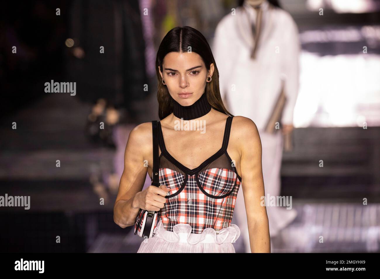 Model Kendall Jenner wears a creation by designer Burberry at the  Autumn/Winter 2020 fashion week runway show in London, Monday, Feb. 17, 2020.  (Photo by Vianney Le Caer/Invision/AP Stock Photo - Alamy
