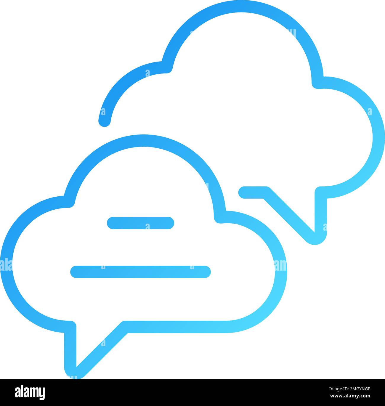 Cloud based live chat pixel perfect gradient linear vector icon Stock Vector